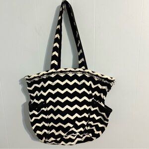 Thirty-one retro Metro Chevron Black and White Tote Bag.‎